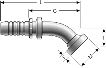 Gates Code 61 Komatsu Style O-Ring Flange - 45° Bent Tube