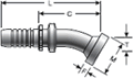 Gates Code 62 O-Ring Flange Heavy - 22½° Bent Tube