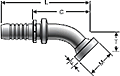 Gates Code 62 O-Ring Flange Heavy - 45° Bent Tube