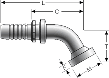 Gates Caterpillar Style O-Ring Flange - 60° Bent Tube