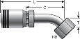 Gates Female JIC 37° Flare Swivel - 45° Bent Tube (for SAE100R13)