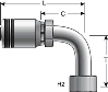 Gates Female JIC 37° Flare Swivel - 90° Bent Tube (for SAE100R13)