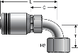 Gates Female Flat-Face Swivel - 90° Bent Tube (for SAE100R13)