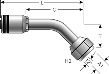 Gates Female DIN 24° Cone Swivel - Heavy Series with O-Ring - 45° Bent Tube (for SAE100R13)