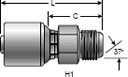 Gates MegaCrimp Male JIC 37° Flare