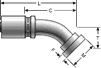 Gates Code 61 O-Ring Flange - 45° Bent Tube GL