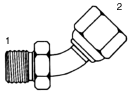 Tompkins / 3702 BSPP to BSPP Bent Tube Swivel Elbow 45 Degree