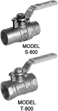 Conventional Port Ball Valves / Model T-800 and S-800