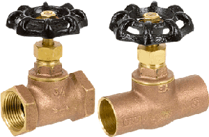 Series 132 and 142 Brass Straight Stop with Stuffing Box