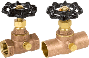 Series 136 and 146 Brass Straight Stop with Drain