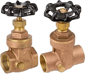 Series 8103 and 8104 Brass Gate Valve with Drain