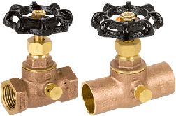 Series 136L and 146L Brass Straight Stop with Drain
