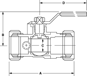 Model T-802 Valve Dimensions in Inches Diagram