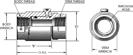 Female Pipe (N.P.T.F.) X Female Pipe (N.P.T.F.) - 404c Stainless Steel Inline Swivel Fitting