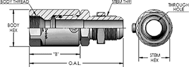 Male J.I.C. Bulkhead (37°) X Female J.I.C. (37°)
 Inline Swivel Fitting