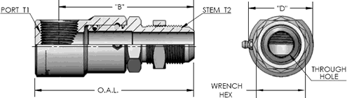 Male J.I.C. Bulkhead (37°) X Female Pipe (N.P.T.F.) 90 Degree Swivel Fitting