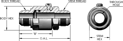 Male J.I.C. (37°) X Male J.I.C. (37°) Inline Swivel Fitting