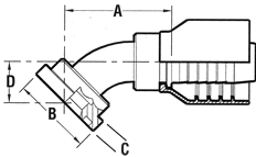 SAE 3000 PSI Code 61 Flange 45° Elbow