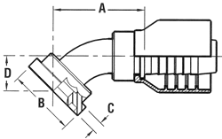 SAE 6000 PSI Code 62 Flange 45° Elbow