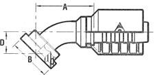 SAE 6000 PSI Code 62 Flange 45° Elbow-One Piece