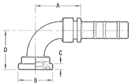 SAE 3000 PSI Code 61 Flange 90° Elbow