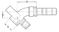 Male Poclain Flange 45° Elbow