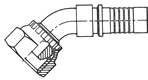 Female JIC 37° Flare Swivel 45° Bent Tube / Spiral Hose Inserts