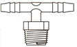 Plastic Barbed Fittings and Hose Nipples / Male Tee