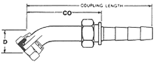 BSPP Swivel Female Stem 30° Cone 45° Bent Tube