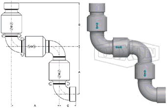 Triple Plane V-Ring Style 80 (Female NPT x Female NPT)