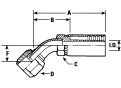 FEMALE SWIVEL, 45° ELBOW O-RING FACE SEAL