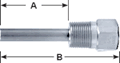 Dixon 316 Stainless Steel Threaded Thermowells