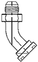 SHF / 1803 Male JIC x Code 62 Flange 45 Degree