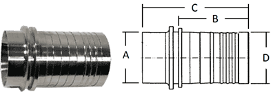 Tube Weld End with Hose Shank