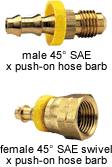 Dixon 45° SAE Hose Barb Fittings