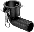 90° Coupler x Hose Shank - Polypropylene