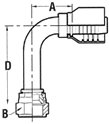 JIC Female 90° Elbow-Long Drop