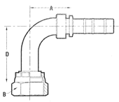 ORFS Female 90° Elbow-Long Drop