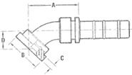 SAE 600 PSI Code 62 Flange 45° Elbow