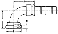 SAE 6000 PSI Code 62 Flange 90° Elbow Special Drop