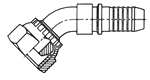 Female JIC Swivel 45° Bent Tube