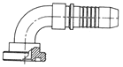 O-Ring Flange 90° Bent Tube Code 61 SAEJ 518 / Spiral Hose Inserts