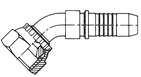 Female BSP Swivel 45 Degree Bent Tube / British Spiral Hose Insert