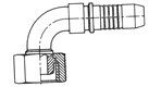 Female Metric Swivel 90 Degree Bent Tube DIN 3863 Heavy Type / German DIN Spiral Hose Inserts