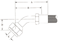 45° Female Swivel SAE - Medium Pressure Fluoro-Comp Fittings