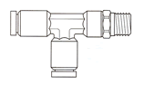 Brass Push-To-Connect Fittings / Swivel Male Run Tee