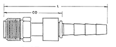 SAE 45° Male Inverted Swivel Stem Straight Tube