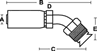 45 degree SAE Male Inverted Flare 45 degree
