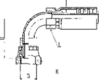 Code B-100 FEMALE SWIVEL WITH O-RING, 90° ELBOW - BSP THREAD