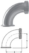 90° Clamp by Threaded Bevel Seat Elbows - B2FMP-15